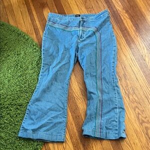Lee Pride Rainbow Retro 70s Flare Jeans Size 35 SHORT INSEAM